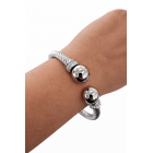 Ατσάλινη Χειροπέδα Cable με Στρας – Ασημί & Χρυσή