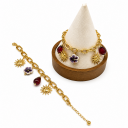 Γυναικείο Βραχιόλι Sun & Flower Charms Gold Stainless Steel