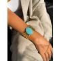 Γυναικείο Βραχιόλι Cuff Turquoise Gold Stainless Steel