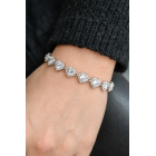 Ασημί Βραχιόλι Καρδιές με Ζιργκόν – Crystal Heart Bracelet