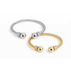 Ατσάλινη Χειροπέδα Cable με Στρας – Ασημί & Χρυσή