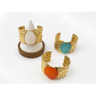 Γυναικείο Βραχιόλι Cuff Turquoise Gold Stainless Steel