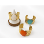 Γυναικείο Βραχιόλι Cuff Turquoise Gold Stainless Steel